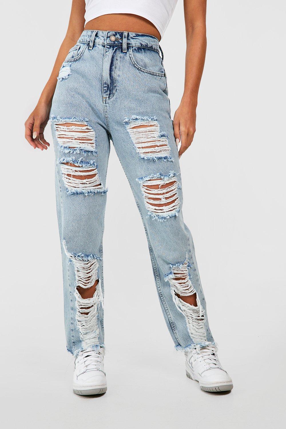 Very ripped mom store jeans